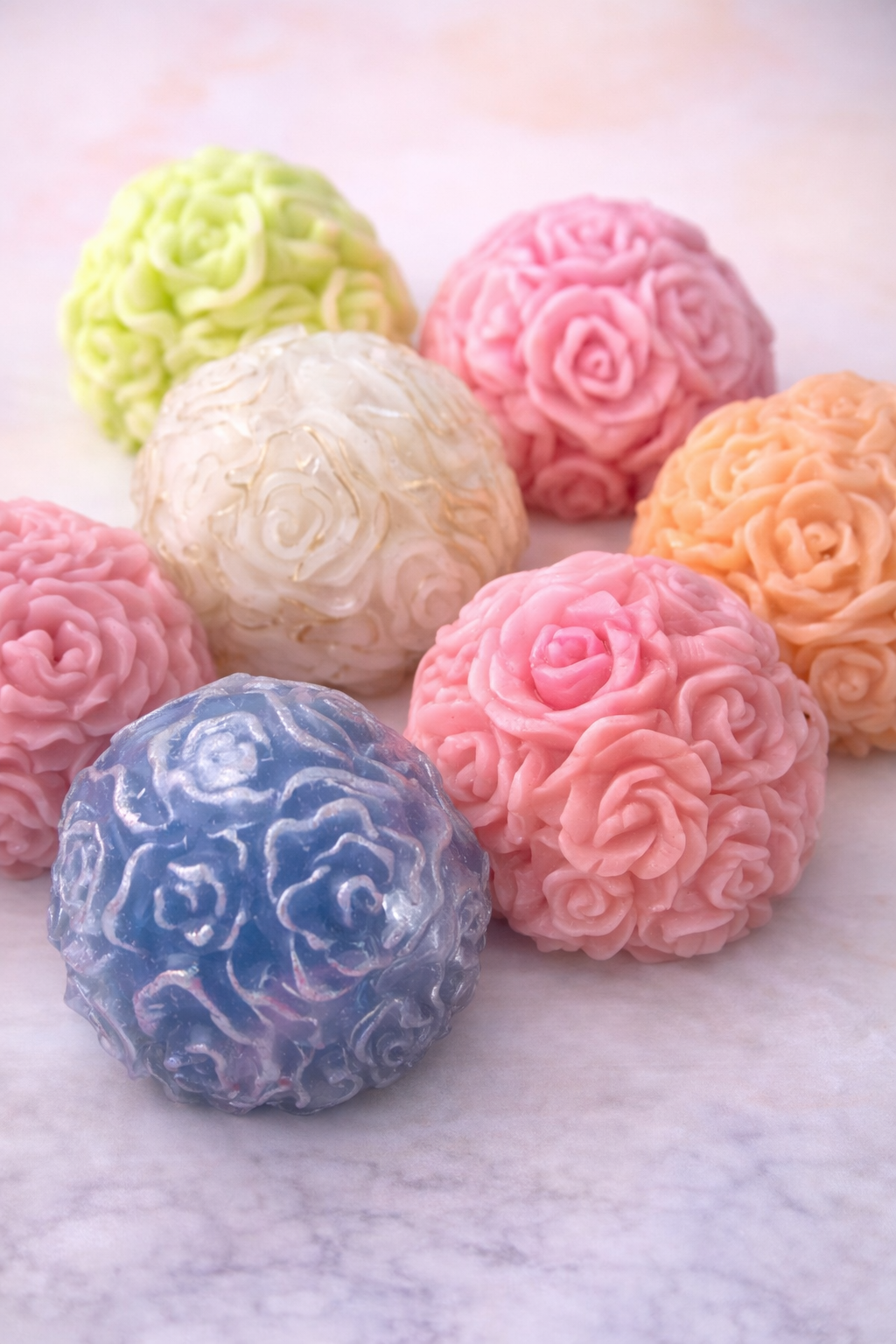 LUXURY ROSE BALL SOAP(PACK OF 5) | 100% SLS & PARABEN FREE - ekysta