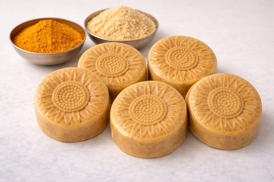 Turmeric- Chickpea Flour Soap (Pack of 4) | 100% SLS and Paraben Free